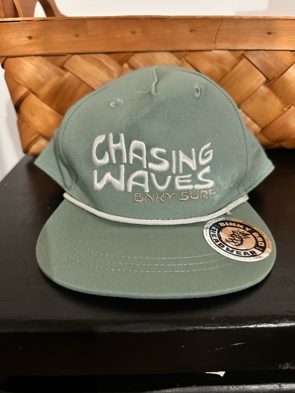 Chasing Waves Infant Binky Bro Surf Snapback Hat - Sage Green